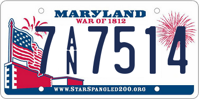 MD license plate 7AN7514