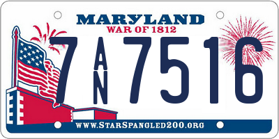 MD license plate 7AN7516