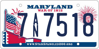 MD license plate 7AN7518