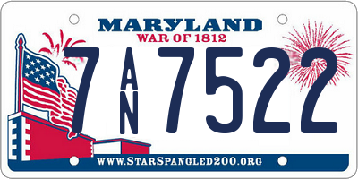 MD license plate 7AN7522