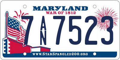 MD license plate 7AN7523