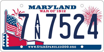 MD license plate 7AN7524