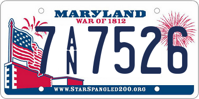 MD license plate 7AN7526