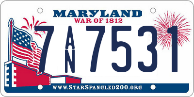 MD license plate 7AN7531
