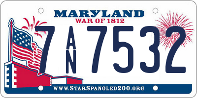 MD license plate 7AN7532