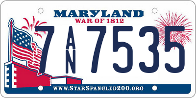 MD license plate 7AN7535