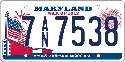 MD license plate 7AN7538