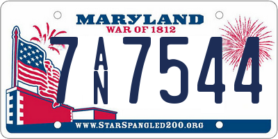 MD license plate 7AN7544