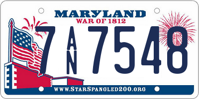 MD license plate 7AN7548