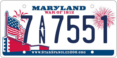 MD license plate 7AN7551