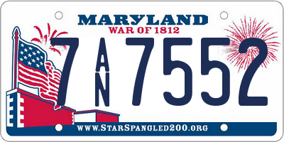 MD license plate 7AN7552