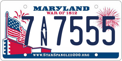 MD license plate 7AN7555