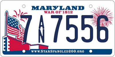 MD license plate 7AN7556