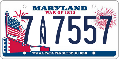 MD license plate 7AN7557