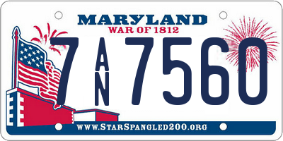 MD license plate 7AN7560