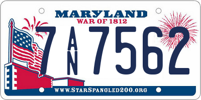 MD license plate 7AN7562