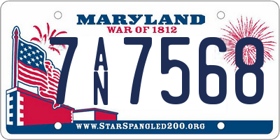 MD license plate 7AN7568