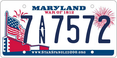 MD license plate 7AN7572