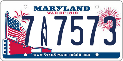 MD license plate 7AN7573