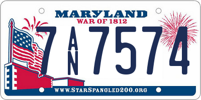 MD license plate 7AN7574
