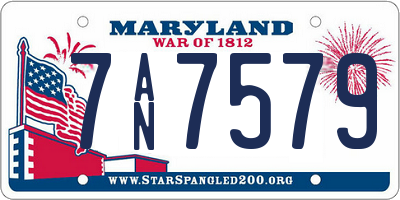 MD license plate 7AN7579