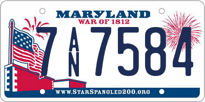 MD license plate 7AN7584