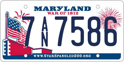 MD license plate 7AN7586