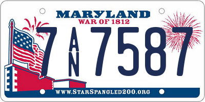MD license plate 7AN7587