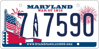 MD license plate 7AN7590