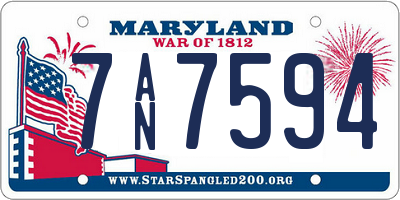 MD license plate 7AN7594