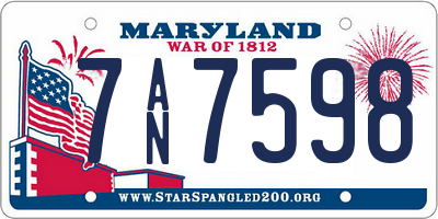 MD license plate 7AN7598