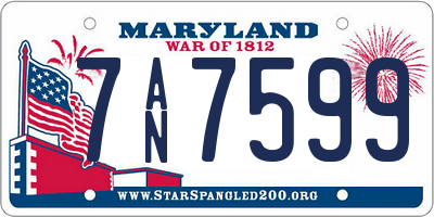 MD license plate 7AN7599