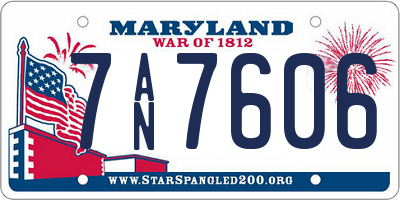 MD license plate 7AN7606