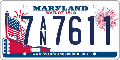 MD license plate 7AN7611