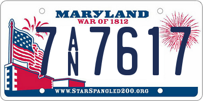 MD license plate 7AN7617