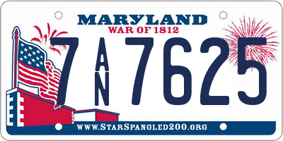 MD license plate 7AN7625