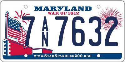 MD license plate 7AN7632