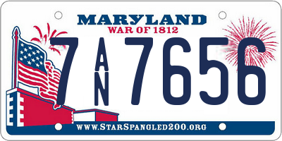 MD license plate 7AN7656