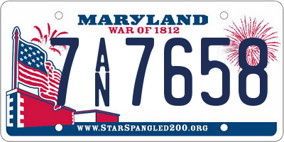 MD license plate 7AN7658