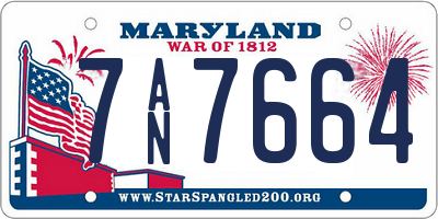 MD license plate 7AN7664