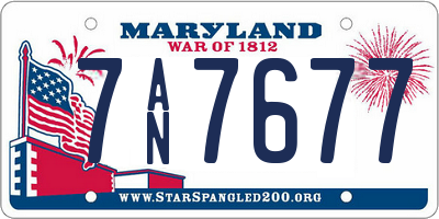 MD license plate 7AN7677