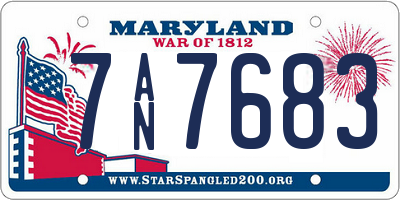 MD license plate 7AN7683