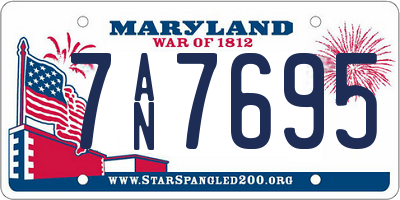 MD license plate 7AN7695