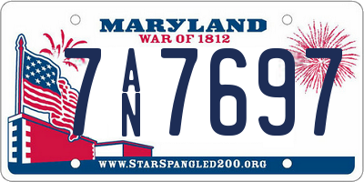MD license plate 7AN7697