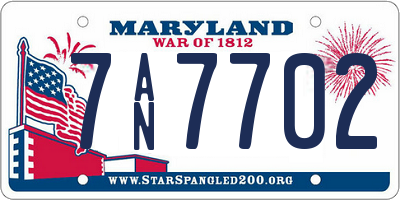 MD license plate 7AN7702