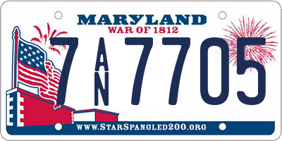 MD license plate 7AN7705