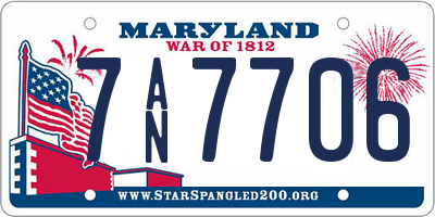 MD license plate 7AN7706