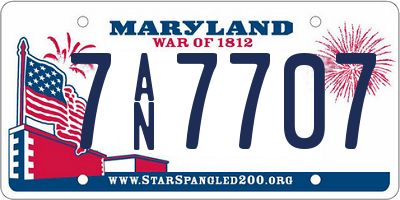 MD license plate 7AN7707