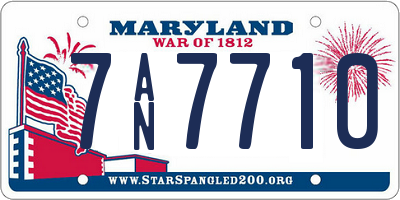 MD license plate 7AN7710