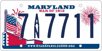 MD license plate 7AN7711